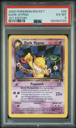 2000 Pokemon Team Rocket Dark Hypno 1st Edition #26 PSA 6 EX-MT - Image 1
