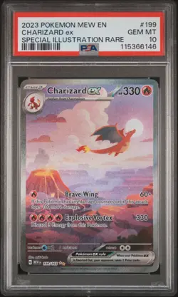 2023 POKEMON MEW EN-151 SPECIAL ILLUSTRATION RARE #199 CHARIZARD EX PSA 10 - Image 1