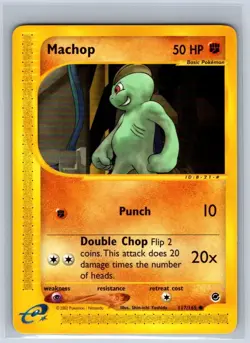 Pokemon Machop E-Series Expedition Base 117/165 NM - Image 1