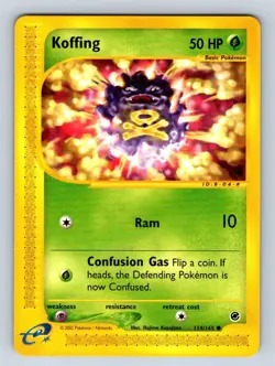 Pokemon Koffing e-Series Expedition Base 114/165 NM - Image 1