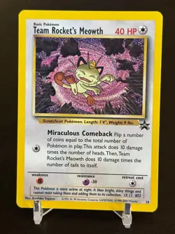 Pokemon Team Rocket's Meowth Black Star Promo 18 NM - Image 1