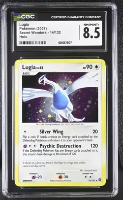 CGC 8.5 Lugia 2007 Secret Wonders 14/132 Holo Pokemon Card - Image 1