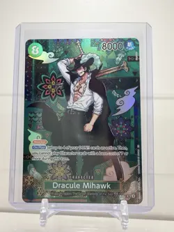 Dracule Mihawk SP Foil Character Card 8000 Power One Piece Card Game Bandai - Image 1