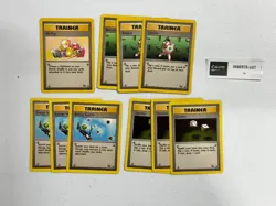 LOT OF 10 POKEMON CARDS FOSSIL SET TRAINERS MR. FUJI ENERGY SEARCH MP-HP - Image 1