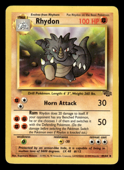 Rhydon 45/64 - Uncommon - WoTC Vintage Jungle Set Pokemon Card NM - Image 1