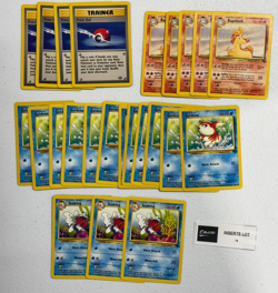 LOT OF 24 POKEMON CARDS JUNGLE SET SEAKING 46/64 GOLDEEN RAPIDASH MP-HP - Image 1