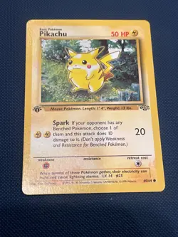 NM COOLER THAN COOL Pikachu stamp first edition jungle card Pokemon 60/64 - Image 1