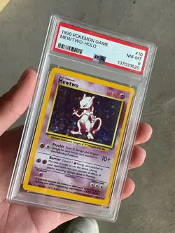 PSA 8 Mewtwo Holo Rare 10 Base Set 1999 Pokemon TCG Card - Image 4