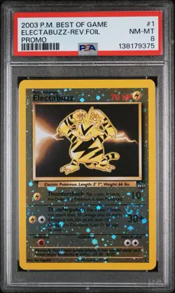 Electabuzz #1 Reverse Holo Best of Game Promo Pokemon Card PSA 8 - Image 1