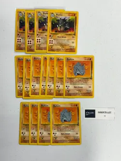 LOT OF 15 POKEMON CARDS JUNGLE SET RHYHORN 61/64 RHYDON 45/64 LP-MP - Image 1