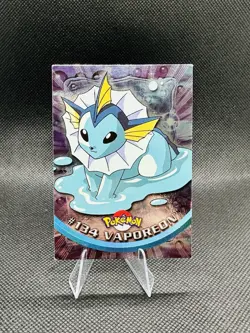 Vaporeon #134 Topps TV Animation Edition Rainbow Foil Blue Logo LP Pokemon Card - Image 2