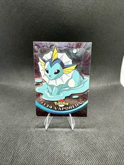 Vaporeon #134 Topps TV Animation Edition Rainbow Foil Blue Logo LP Pokemon Card - Image 3