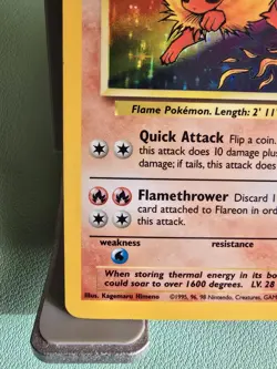 Pokemon TCG Flareon Holo Rare Unlimited Card 3/64 Jungle MP/LP Condition - Image 3