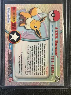 Topps 2000 Pokemon TV Animation Edition Series 3 Non-Holo Foil Card #133 Eevee - Image 2