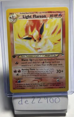 Pokemon TCG First Edition Light Flareon Neo Destiny Card 46/105 - Image 1