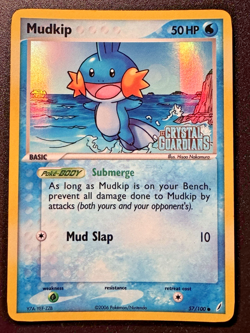 Mudkip 57/100 EX Crystal Guardians Pokemon Card Reverse Holo Foil Rare MP - Image 1