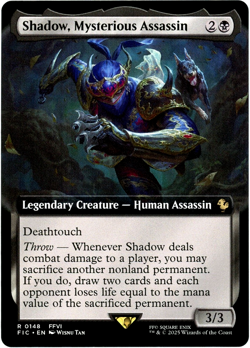 Shadow, Mysterious Assassin (Extended Art) 0148 - Commander: Final Fantasy - MTG - Image 1