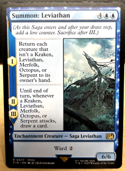 MTG Final Fantasy 0077 Summon Leviathan Enchantment Creature RARE - Image 1