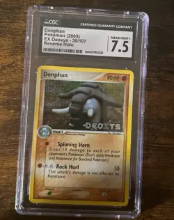 Vintage Pokemon Donphan 30/107 Reverse Holo Stamped - EX Deoxys 2005 CGC 7.5 NM+ - Image 1