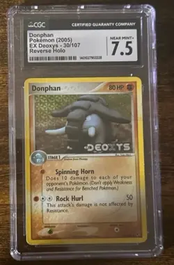 Vintage Pokemon Donphan 30/107 Reverse Holo Stamped - EX Deoxys 2005 CGC 7.5 NM+ - Image 3