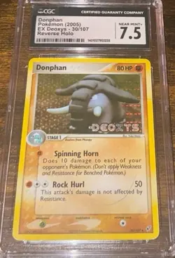 Vintage Pokemon Donphan 30/107 Reverse Holo Stamped - EX Deoxys 2005 CGC 7.5 NM+ - Image 4