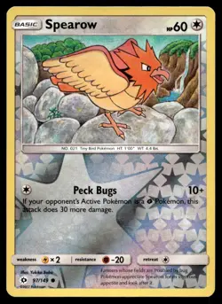 Spearow 97/149 Pokemon Card Sun & Moon Common 60 HP Rev Holo Lightly Played QL - Image 1