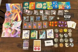 Huge Lot Pokemon TCG ETB Dice Damage VStar Markers 4 Binders, Chips, Stickers - Image 1