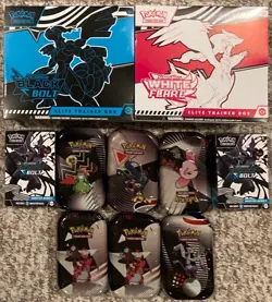 Pokemon Black Bolt & White Flare ETB - Booster Bundle Box - Mini Tin Sealed Lot - Image 1