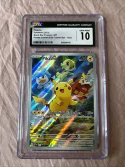 2023 Pokemon Paldea Evolved Pikachu ETB Black Star Promos 027 CGC 10 - Image 5