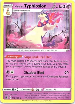 Hisuian Typhlosion 052/189 SWSH10: Astral Radiance Holo Pokemon - Image 1