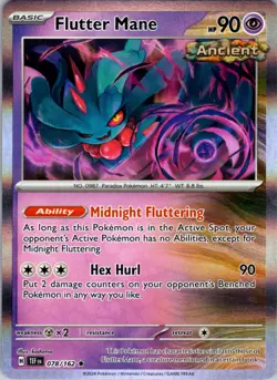 Flutter Mane 078/162 Temporal Forces HOLO Rare Pokemon NM - Image 1