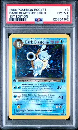 2000 POKEMON ROCKET 1ST ED #3 DARK BLASTOISE-HOLO PSA 8 - Image 1