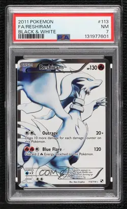 Reshiram Pokemon Black & White Base Set PSA 7 - Image 1