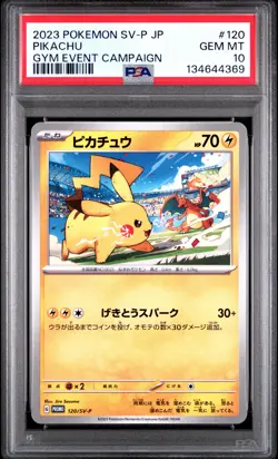 2023 POKEMON JPN SV-P PROMO GYM EVENT CAMPAIGN #120 PIKACHU PSA 10 - Image 1