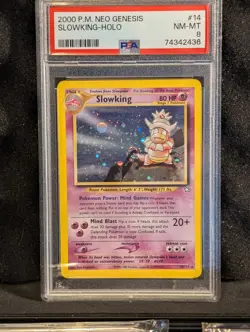 Pokemon TCG Slowking Neo Genesis Holo PSA 8 NM-MT With Holo Swirl - Image 1
