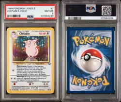 1999 POKEMON JUNGLE #1 CLEFABLE-HOLO PSA 8 - Image 3