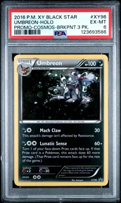 2016 POKEMON XY BLACK STAR PROMO COSMOS-BREAKPOINT 3 PACK UMBREON-HOLO PSA 6 - Image 1