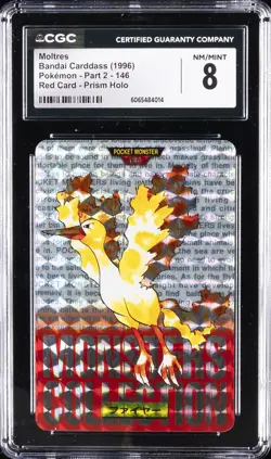 1996 POKEMON BANDAI CARDDASS #146 MOLTRES CGC 8 - Image 1