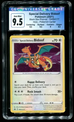 CGC 9.5 Special Delivery Bidoof Holo Promo 2021 Pokemon Center #177 - Image 1