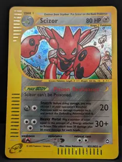 Scizor H21/H32 Aquapolis Holo Ultra Rare Pokemon TCG Nintendo e-reader LP+ - Image 3