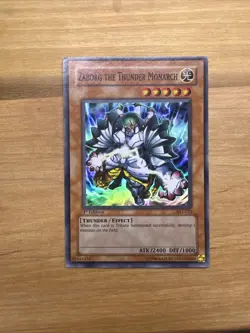 Yu-Gi-Oh! TCG Zaborg The Thunder Monarch AST-023 Super Rare 1st Edition LP Holo - Image 1
