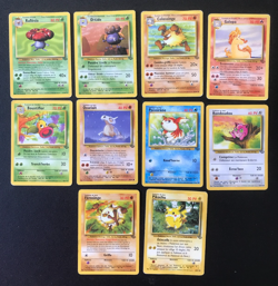 10 French Pokemon cards lot Jungle set Vileplume Gloom Primeape Rapidash Pikachu - Image 1