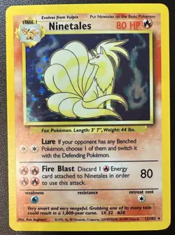 CLEAN Ninetales 12/102 Base Set Holo Rare NM Pokemon Card WOTC - Image 1