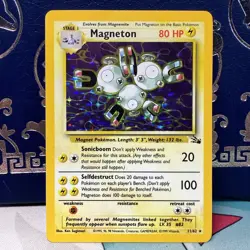 Magneton Holo Rare 11/62 Fossil Set 1999 Pokemon WOTC Vintage Card LP + - Image 1