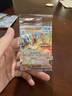 Pokemon TCG Flareon EX Prismatic Evolutions Stamped Promo Card 014/131 SEALED - Image 1