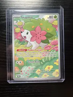 Pokemon TCG Shaymin Holo Card Illustration Rare, 185/182, Destined Rivals Series - Image 1
