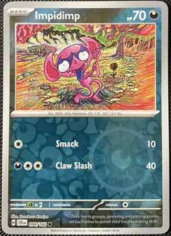 Impidimp 094/142 Sv07: Stellar Crown Reverse Holo - Pokemon Card - Image 1