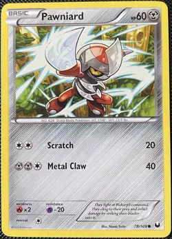 Pawniard 78/108 Dark Explorers Regular - Pokemon Card - Image 1