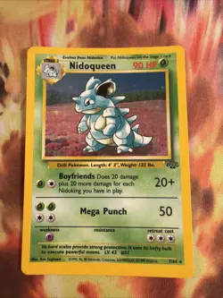 Pokemon Nidoqueen TCG Jungle Holo Card 7/64 Unlimited Holo Rare LP - Image 1