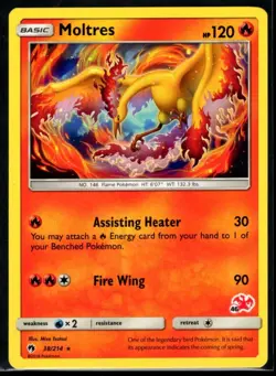 Pokemon Card Moltres 38/214 Lost Thunder Battle Academy NM - Image 1